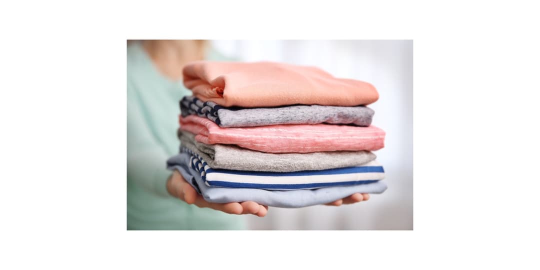 Neatly folded fresh laundry after Laundreams